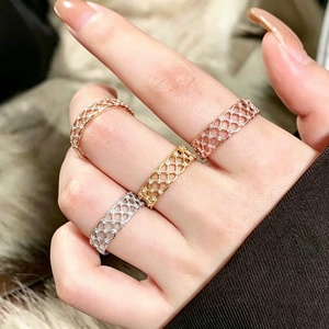 Xinfly Solid 18K <b>Gold</b> Lab Grown Diamond Openwork Band <b>Ring</b> Stackable Diamond <b>Ring</b> <b>Gold</b> <b>Ring</b> for Women Quiet Luxury - Product Image 6