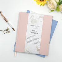 Logo personnalisé imprimé A5 bébé livre couverture en tissu à couverture rigide étui pour ordinateur portable lié souvenir grossesse journal mémoire jalon Journal
