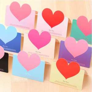 Carte de voeux en forme de coeur d'amour de couleur mélangée cadeau de la Saint-Valentin Invitations de mariage cartes de remerciement romantiques - Product Image 1