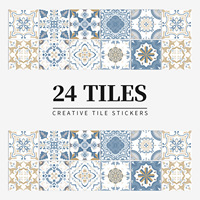 Carreaux muraux autocollants de style européen Mandala pour intérieur, comptoirs de cuisine, salon, carreaux muraux imperméables