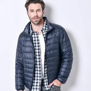 OEM promozionale moda inverno cappotto leggero uomo piumini neri piumino da uomo