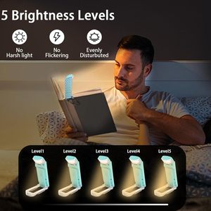 Lámpara de Lectura LED para Interiores, Moderna, con Clip para Escritorio, Plegable, Recargable por USB, Luz Nocturna para Libros, Venta al Por Mayor - Product Image 4