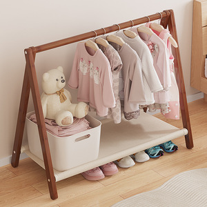 Solid Wood <b>Clothes</b> <b>Rack</b> Rectangle Hanging Portable Clothing Organizer For Living Room Bedroom Storage - Product Image 2