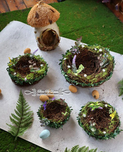 Adornos Decorativos de Paja Tejida Estilo Rústico Campestre para Pascua, Bodas y Festivales, con Forma de Nido, para Pedidos Internacionales y Comercio Exterior - Product Image 4