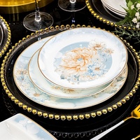 Nouvelle collection 2026 : Ensemble de vaisselle en porcelaine fine de Jingdezhen, style chinois, compatible micro-ondes, motif Neige Épanouieuse, pour influenceurs