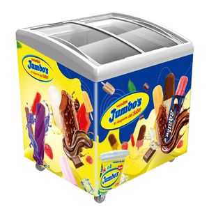 आइसक्रीम मांस बेकरी उत्पादों के लिए घुमावदार ग्लास डबल-तापमान एयर कूलिंग फ्रीजर फ्रीजर - Product Image 1