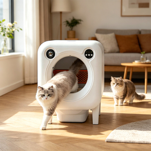 Caja de arena automática económica para gatos con contenedor de residuos extraíble y eliminación de basura sencilla - Product Image 1