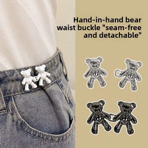 Boutons de chemise en acrylique mignons en forme d'ours de dessin animé, boutons de costume ajustables à la taille, boutons de jean amovibles, 20 mm - Product Image 2