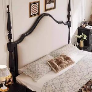 Lit de princesse vintage américain double avec coffre de rangement, mobilier de chambre à coucher - Product Image 1