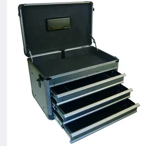 Aangepaste Draagtas 3 Layer Lade Road Case Aluminium Hand Stempelen Draagbare Stofdicht Oem Waterdichte Tool Box Case