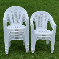 Vente en gros Chaise empilable en plastique blanche pour intérieur multicolore personnalisé Dossier empilable pour la maison Chaise avec accoudoir en plastique