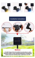 Guirlandes solaires LED IP65 étanches pour extérieur, jardin, Noël, fêtes, éclairage décoratif, vente en gros