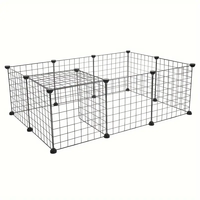 Clôture de jardin pliable d'intérieur en fil métallique de luxe/classique avec plateau en plastique pour petits animaux, cochons d'Inde et lapins