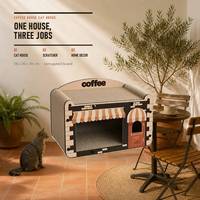 Maison pour chat style café, avec plateau à gratter en carton et abri inférieur pour chats d'intérieur, vente en gros, directement de l'usine