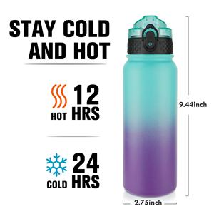 Bouteilles d'eau en acier inoxydable de 350 ml, couleur personnalisée, dégradé de couleurs, sans BPA, anti-fuite, à double paroi sous vide, pour enfants - Product Image 2