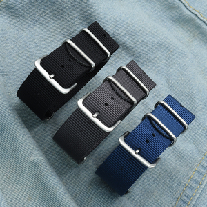 JUELONG Großhandel 20mm 22mm Ersatz-Uhrenarmband aus festem, gestreiftem, gewebtem Nylon - Product Image 6