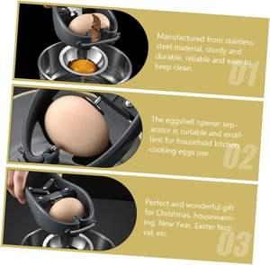 Séparateur d'œufs multifonctionnel 2 en 1, casse-œuf automatique, ouvre-œuf en acier inoxydable, coupe-coquille d'œuf pour gadgets de cuisine - Product Image 5