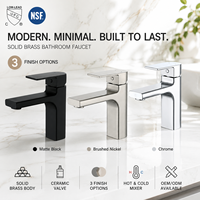 Robinet de lavabo cascade en laiton massif certifié CUPC, sans plomb, à poser sur le comptoir, pour salle de bain, pour le marché américain