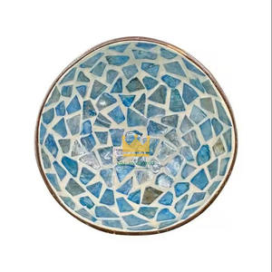Tazones de Cáscara de Coco Kinghandicraft, Clásicos, Duraderos, Empaquetados en Cartón, Más Vendidos, Ecológicos, Hechos a Mano, con Incrustaciones de Conchas Marinas, Gran Venta - Product Image 1