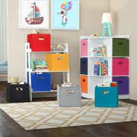 Cubos de Almacenamiento Plegables de 10 Pulgadas, Cajas Organizadoras de Tela con Asas para el Hogar, Juego de 2