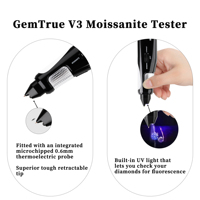 Selector de moissanita, probador de moissanita V3 por GemTrue, prueba rápida y precisa con sonda Electro de 06mm