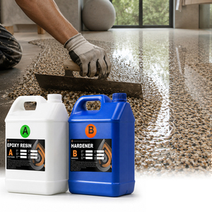 <span class=keywords><strong>Résine</strong></span> Époxy Transparente pour Revêtements de <span class=keywords><strong>Sol</strong></span> Intérieurs en Galets, Kit Auto-Nivelant Facile à Mélanger pour la Décoration de Cuisines et Salles de Bain - Product Image 1
