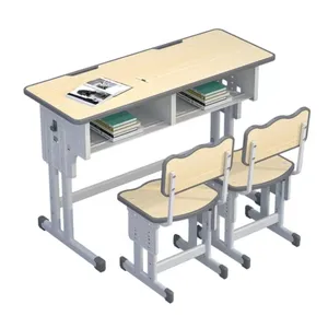 현대 초등 고등학교 학생 테이블과 의자 조정 가능한 하이 퀄리티 학습 테이블과 의자 세트 학교 가구