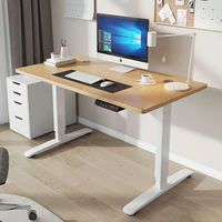 Table de travail en métal pour ordinateur portable, meuble de bureau simple et moderne, avec élévateur