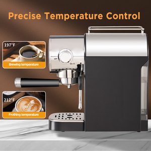 Machine à expresso vintage au design cylindrique, 120 V US, avec commande tactile et mousseur à lait pour comptoir de cuisine - Product Image 4