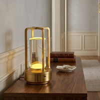 Lampe de table sans fil à LED, alimentée par batterie, à intensité variable, rechargeable, pour dîner/salle à manger/chambre/bar/camping/intérieur