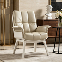 Fauteuil pivotant de style italien en acier, luxe léger, avec revêtement en cuir - Chaise de salle à manger et de réunion décontractée pour la maison