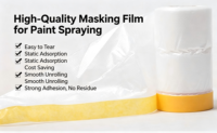 Rouleau de film de masquage PE acrylique pré-adhésif 110 m, résistant à l'eau et inscriptible – Barrière anti-poussière et anti-surpeintillage pour la protection de la carrosserie automobile