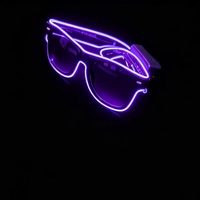 Neon Glowing LED Lunettes Light-Up Flash Clignotant Lunettes Halloween Party Discothèque Noël Pâques Graduation Noir Couleur Sac