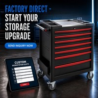 Chariot à outils métallique à 7 tiroirs en gros, vente en gros directe d'usine chinoise avec service de personnalisation du logo et de la couleur pour le marché d'exportation