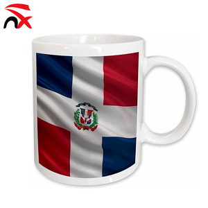 Mug avec logo personnalisé, drapeau de la République dominicaine, impression par sublimation couleur, tasse à café en céramique pour cadeau promotionnel - Product Image 1