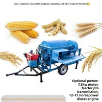 Décortiqueuse multifonctionnelle 800-1200 kg/h pour céréales (riz, blé, maïs, soja) avec moteur diesel et électrique pour la ferme