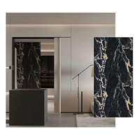 Panneau mural en PVC effet marbre brillant, résistant aux UV et à l'eau, pour intérieur, salle de bain et cuisine, matériau SPC
