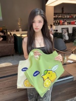 Offre Spéciale Impression de logo personnalisé Shopping Pe Vert Blanc Merci Sacs en plastique découpé Sac pour boutique