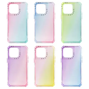 Casing ponsel cermin mimpi, casing ponsel tiga dalam satu dua warna kepar gradien untuk iPhone Samsung Xiaomi