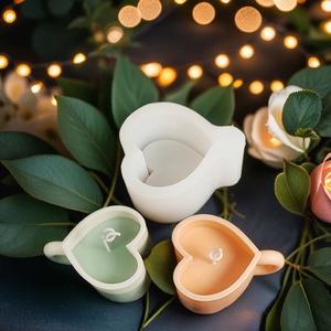 TangChu Heart-shaped Mug Aromatherapy Candle Silicone Mold DIY Double Heart-shaped Soap Mold Home Plaster Mold - Product Image 4