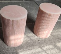 Cube en marbre naturel décor de maison, plinthe en marbre d'onyx rose pour Table basse