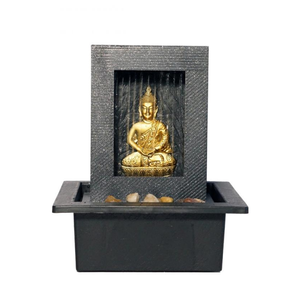 Luce a LED da tavolo per interni fontana per la casa decorativa in resina per esterni ornamenti per il relax in pietra per meditazione da tavolo fontana - Product Image 1