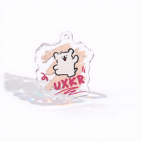 Porte-clés en acrylique transparent imprimé UV double face, personnalisé avec personnage de dessin animé, pour sac ou voiture, vente en gros