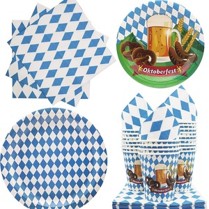 Set Completo <span class=keywords><strong>per</strong></span> Festa dell'Oktoberfest di Monaco, Piatti e Bicchieri di Carta Senza Stampa, Tovaglia <span class=keywords><strong>per</strong></span> Compleanni e Festival - Product Image 1