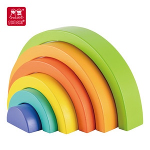 Montessori Learning Toy 6 PCS <strong>Rainbow</strong> <strong>Stacking</strong> <strong>Blocks</strong> Wood Building <strong>Block</strong> Toys for Kids - Product Image 1