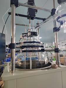 Многофункциональный однослойный стеклянный реактор HC 100L с нагревательной ванной - Product Image 3