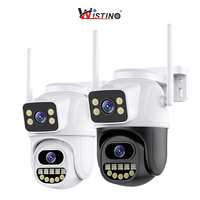 Cámara IP PTZ de Doble Lente Wistino 4K con WiFi, Detección Humana, Audio de 4MP, Cámara de Vigilancia de Seguridad