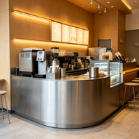 Comptoir de bar commercial en acier inoxydable de qualité alimentaire avec évier intégré sur mesure pour station de préparation de cocktails
