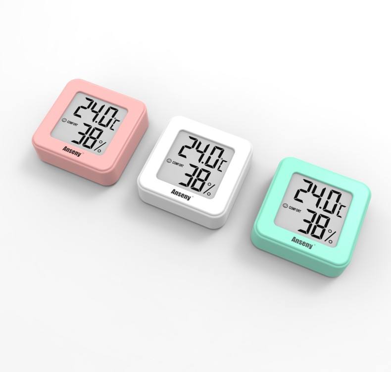 SNZ Hygromètre D'intérieur - Thermomètre Hygromètre Numérique Pour Une Meilleure Qualité De L'air Ambiant, Avec Capteur De Température Et Horloge Numérique - Idéal Pour Le Salon, La Chambre à Coucher