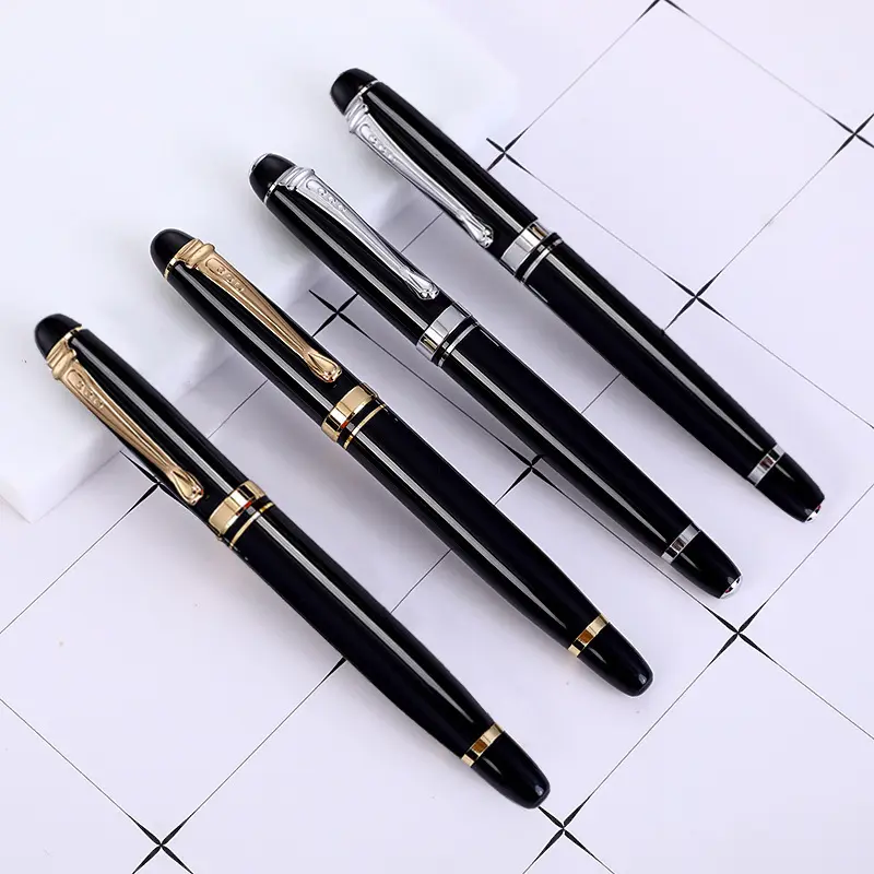 Customized Black Ballpoint Pens Stainless Steel Uniform Pens for Gift Business Men Police Flight Attendant